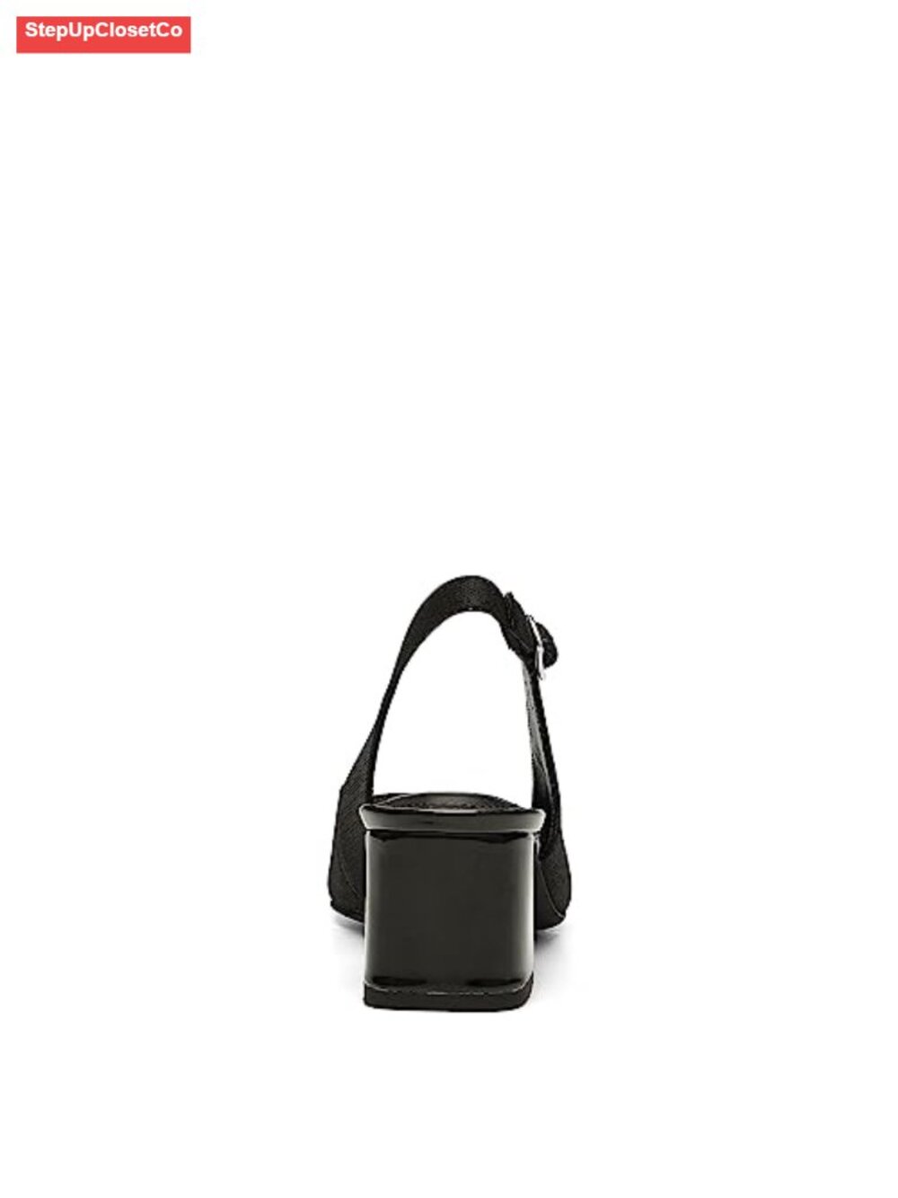Women's Denim Elastic Slingback Heels - Picture 2 of 6